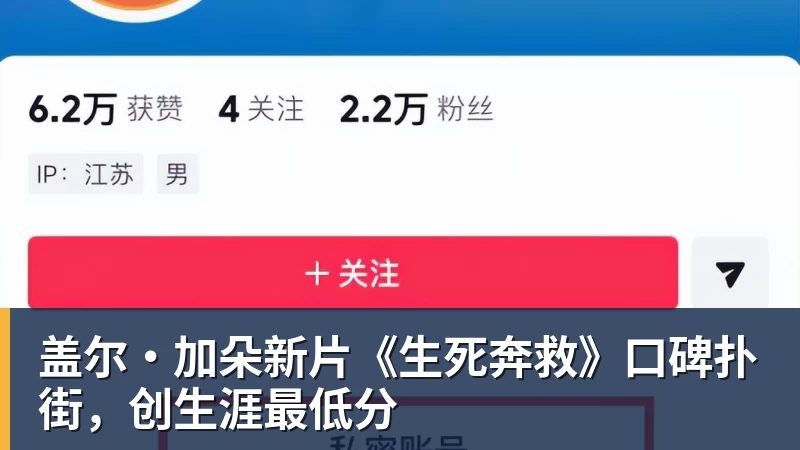 好博体育盖尔·加朵新片《生死奔救》口碑扑街，创生涯最低分